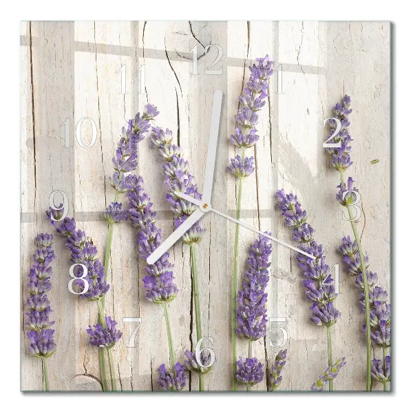 Glasuhr quadratisch Lavendel