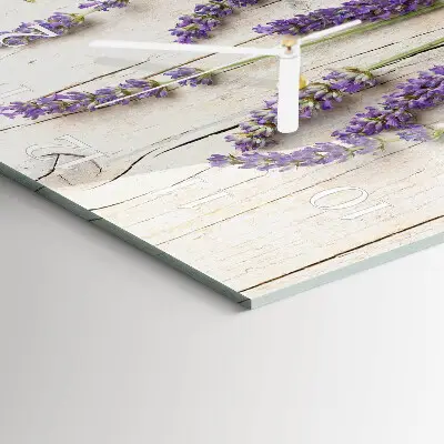 Glasuhr quadratisch Lavendel