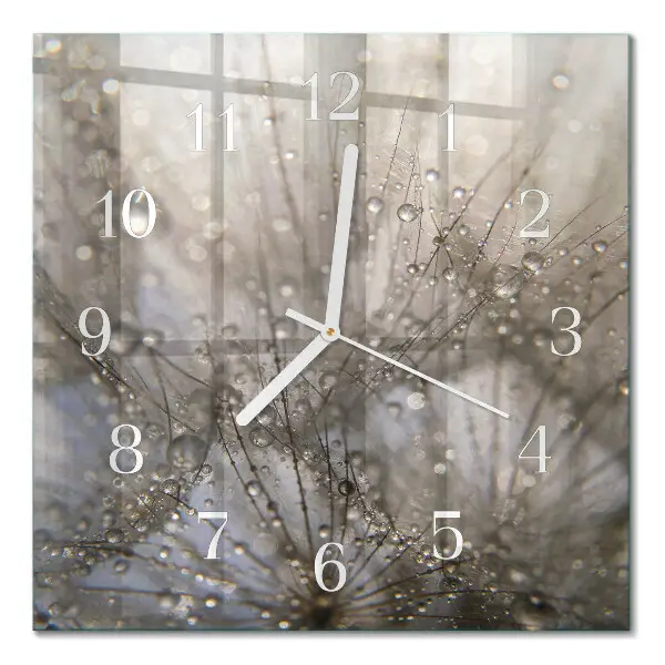 Quadratische wanduhr modern Tautropfen