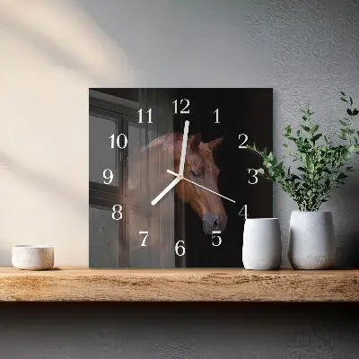 Wanduhr mit motiv quadratisch Pferd