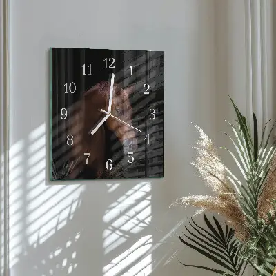 Wanduhr mit motiv quadratisch Pferd