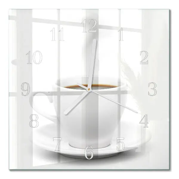 Quadratische wanduhr Eine Tasse Kaffee