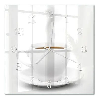 Quadratische wanduhr Eine Tasse Kaffee