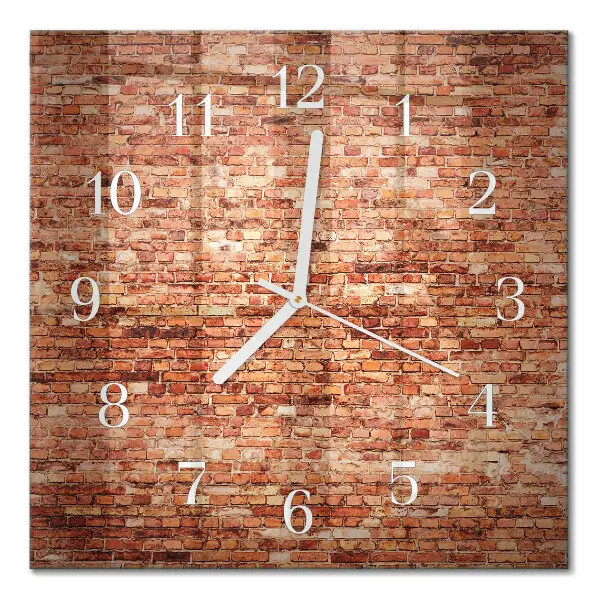 Quadratische wanduhr Ziegelmauer
