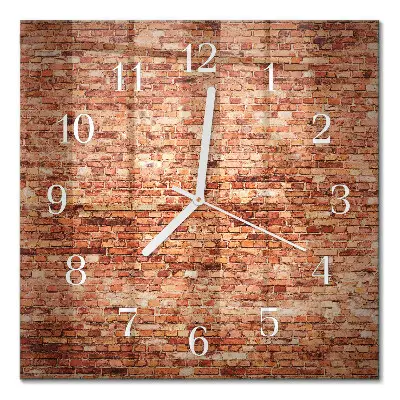 Quadratische wanduhr Ziegelmauer