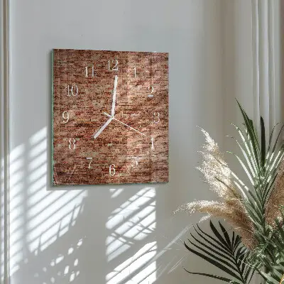 Quadratische wanduhr Ziegelmauer