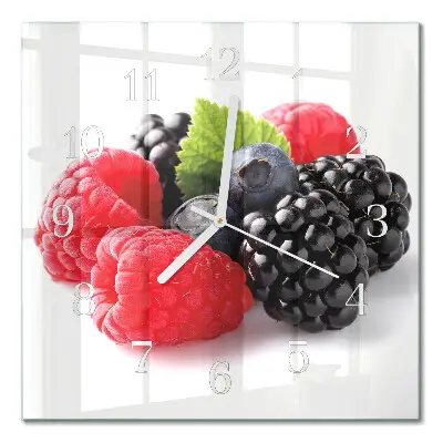 Glasuhr quadratisch Beeren
