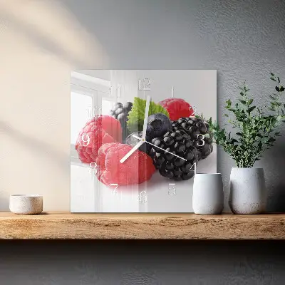 Glasuhr quadratisch Beeren