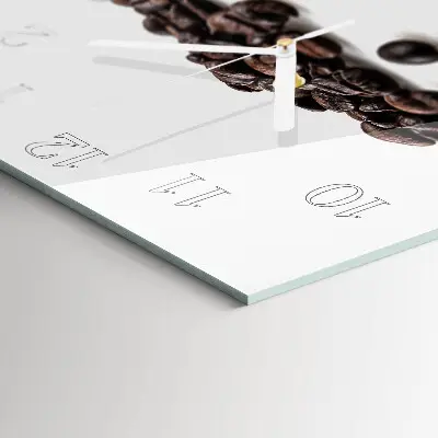 Quadratische wanduhr modern Kaffeebohnen