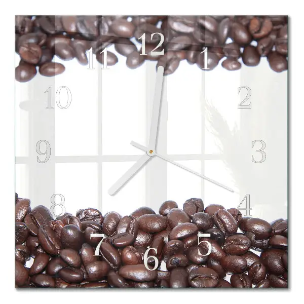 Moderne wanduhr quadratisch Kaffeebohnen