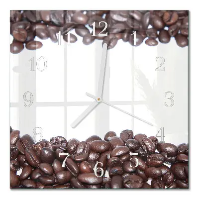 Moderne wanduhr quadratisch Kaffeebohnen