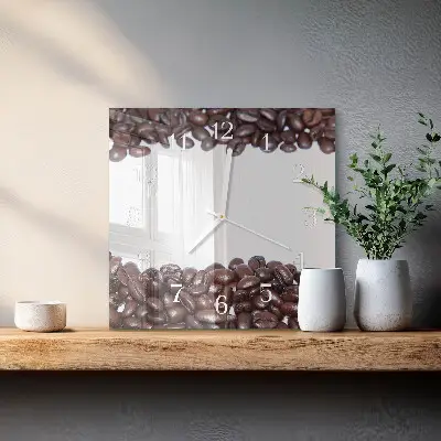 Moderne wanduhr quadratisch Kaffeebohnen