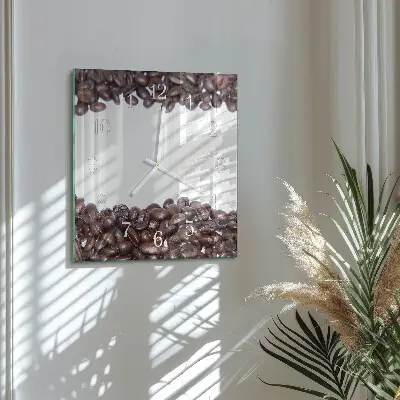 Moderne wanduhr quadratisch Kaffeebohnen