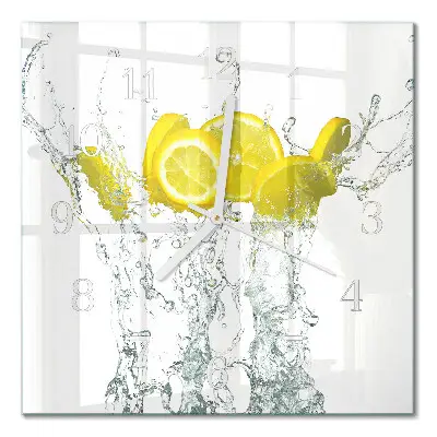 Glasuhr quadratisch Wasser mit Zitrone