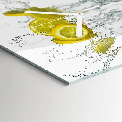 Glasuhr quadratisch Wasser mit Zitrone