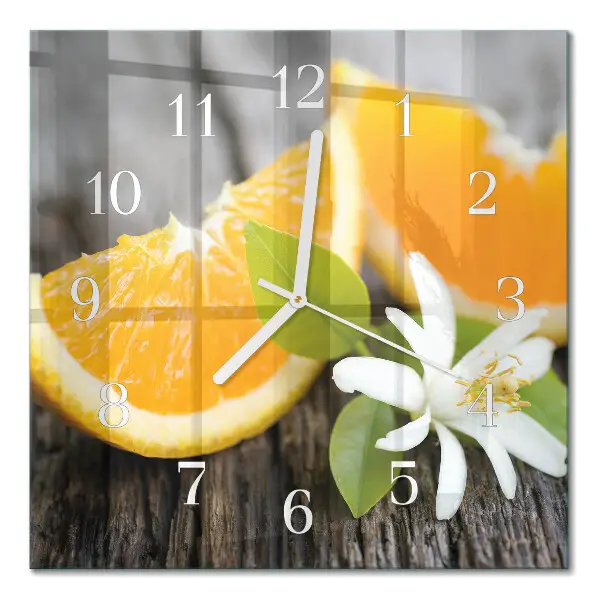 Quadratische wanduhr modern Zitrusfrüchte