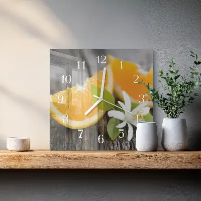 Quadratische wanduhr modern Zitrusfrüchte