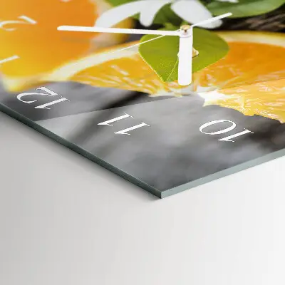 Quadratische wanduhr modern Zitrusfrüchte