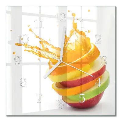 Wanduhr mit motiv quadratisch Obst