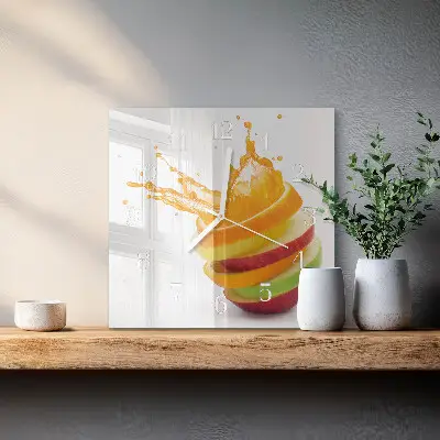 Wanduhr mit motiv quadratisch Obst