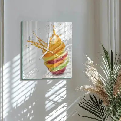 Wanduhr mit motiv quadratisch Obst