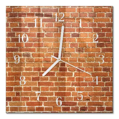 Moderne wanduhr quadratisch Ziegelmauer