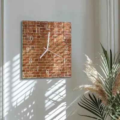 Moderne wanduhr quadratisch Ziegelmauer