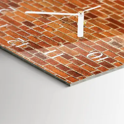 Moderne wanduhr quadratisch Ziegelmauer