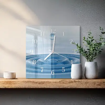 Quadratische wanduhr Wasser