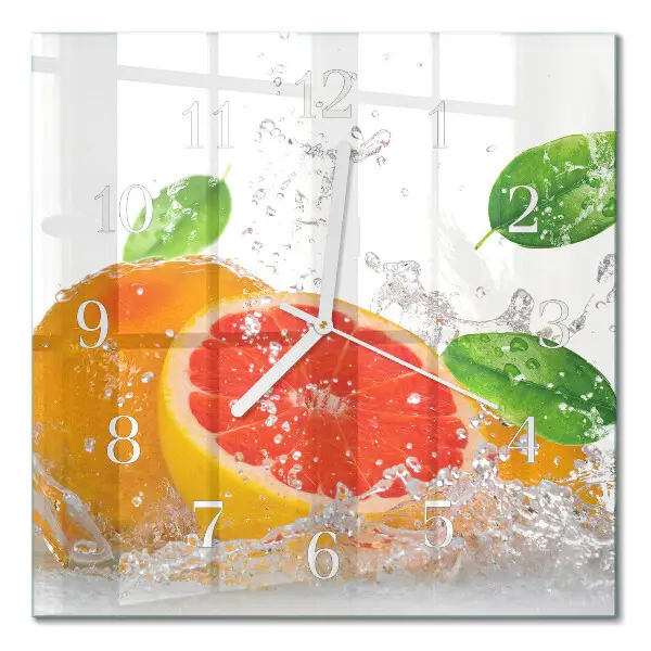 Wanduhr mit motiv quadratisch Grapefruit