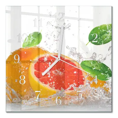 Wanduhr mit motiv quadratisch Grapefruit