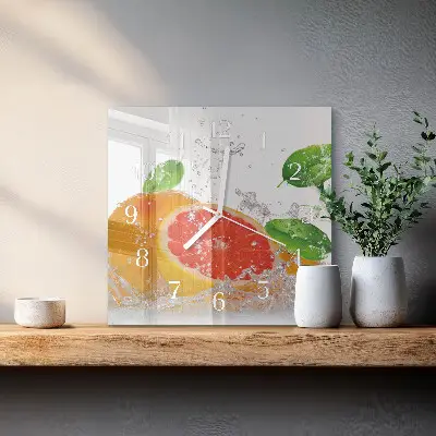 Wanduhr mit motiv quadratisch Grapefruit