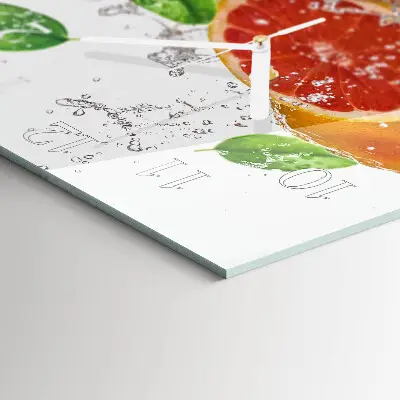 Wanduhr mit motiv quadratisch Grapefruit