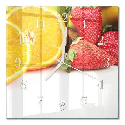 Quadratische wanduhr Obst