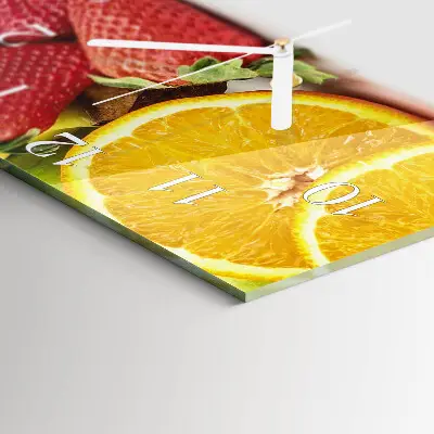 Quadratische wanduhr Obst