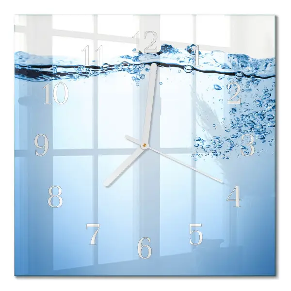 Glasuhr quadratisch Wasser