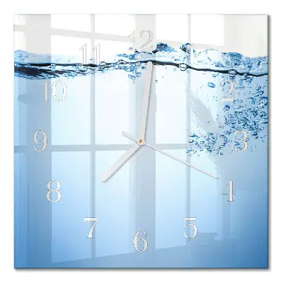 Glasuhr quadratisch Wasser