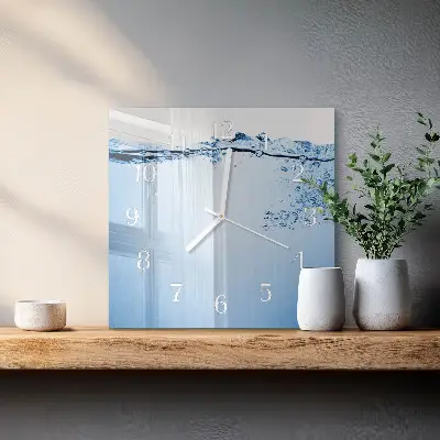 Glasuhr quadratisch Wasser