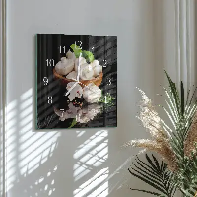 Quadratische wanduhr modern Pilze