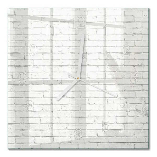 Moderne wanduhr quadratisch Ziegelmauer