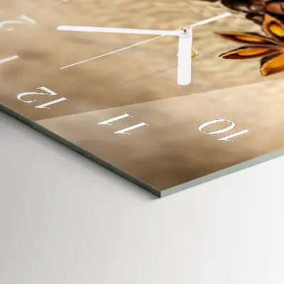 Quadratische wanduhr Kaffeebohnen