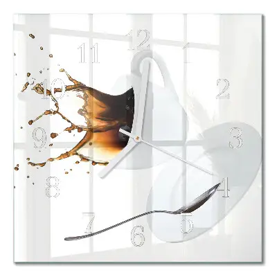 Quadratische wanduhr modern Eine Tasse Kaffee