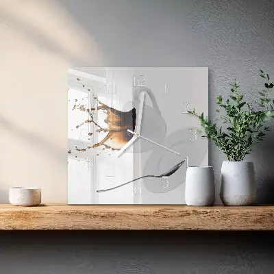 Quadratische wanduhr modern Eine Tasse Kaffee