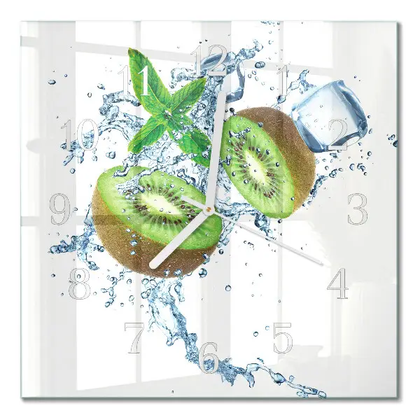 Quadratische wanduhr Kiwi