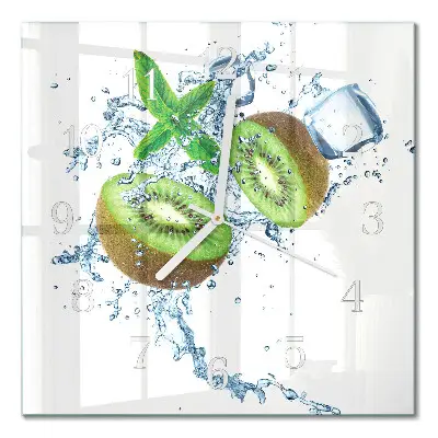 Quadratische wanduhr Kiwi