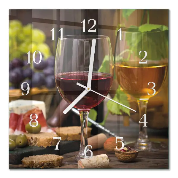 Quadratische wanduhr modern Ein Glas Wein