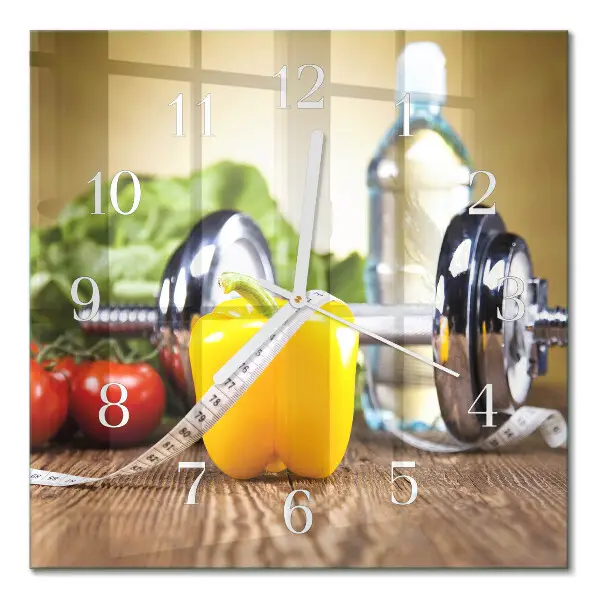 Glasuhr quadratisch Pfeffer