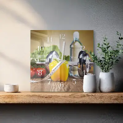 Glasuhr quadratisch Pfeffer