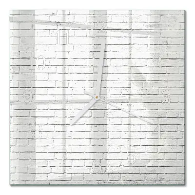 Quadratische wanduhr modern Ziegelmauer
