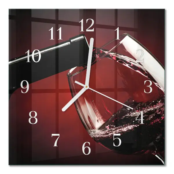 Wanduhr mit motiv quadratisch Ein Glas Wein